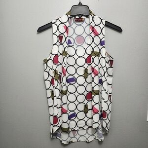 ISLE by melis kozan women's top blouse size M white multi color